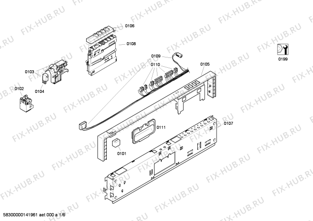 Схема №2 VVD64N01EP с изображением Набор кнопок для посудомоечной машины Bosch 00621868