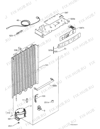 Взрыв-схема холодильника Lloyds 770/736 - Схема узла Cooling system 017