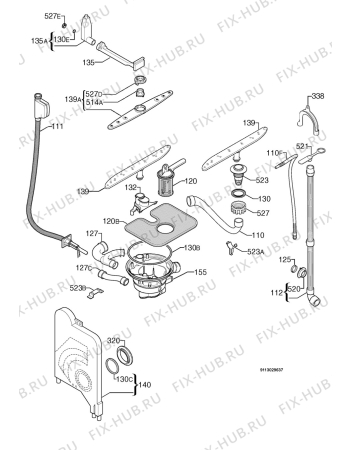 Взрыв-схема посудомоечной машины Juno Electrolux JSL69052 - Схема узла Hydraulic System 272