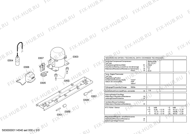 Взрыв-схема холодильника Bosch GSP40A30 - Схема узла 03