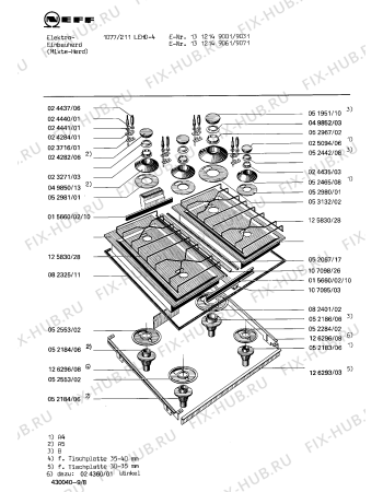 Взрыв-схема плиты (духовки) Neff 195303757 1077.21LEHD-4 - Схема узла 09