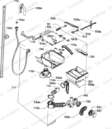 Взрыв-схема стиральной машины Rex D500TX - Схема узла Hydraulic System 272