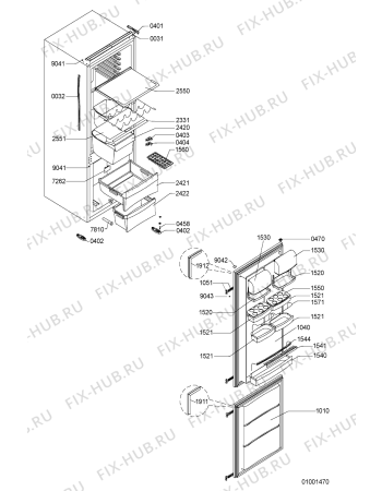 Схема №2 ARF 247 LH с изображением Уплотнение для холодильной камеры Whirlpool 481246688798