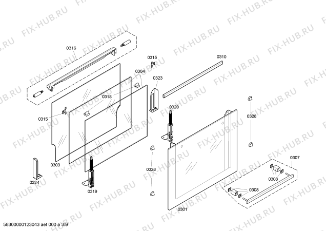 Взрыв-схема плиты (духовки) Bosch HBN43M551A - Схема узла 04