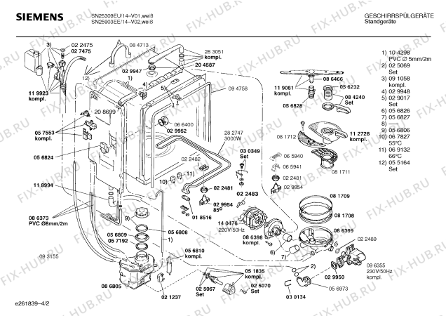 Схема №2 SN25309EU с изображением Панель для посудомоечной машины Siemens 00285005