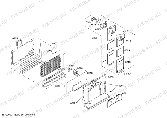 Взрыв-схема холодильника Bosch KGU44193EU - Схема узла 03
