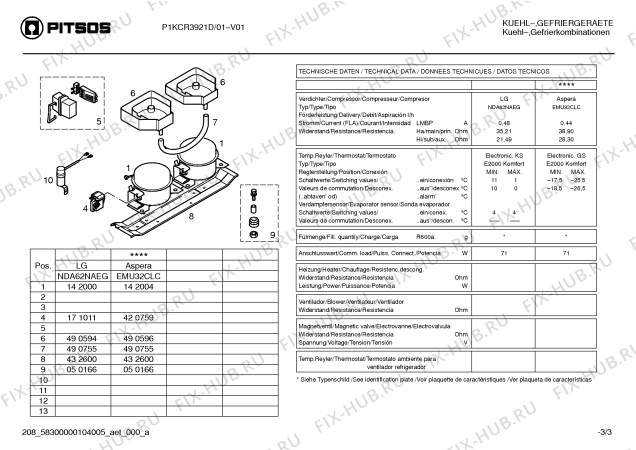 Схема №3 P1KCR3921D с изображением Крепеж для холодильной камеры Bosch 00425721