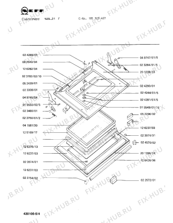 Взрыв-схема плиты (духовки) Neff 195303457 1484.21F - Схема узла 04