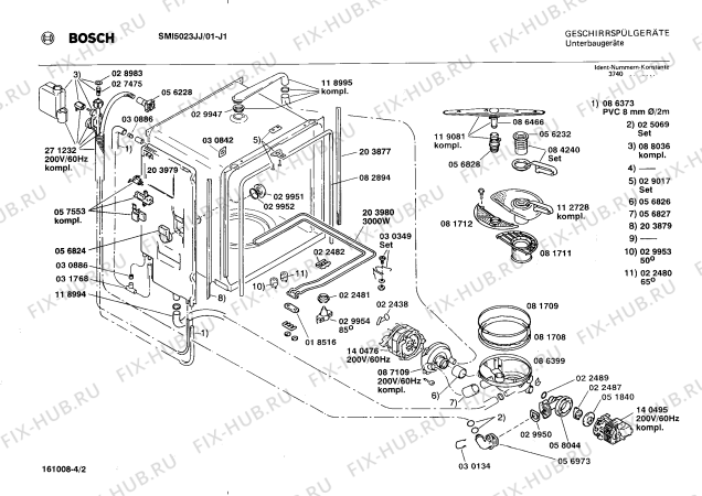 Схема №1 SMI5012JJ с изображением Программатор для посудомоечной машины Bosch 00087108