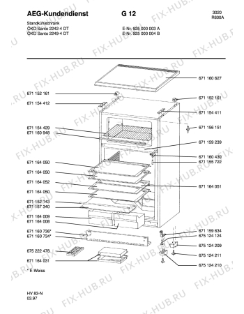 Взрыв-схема холодильника Aeg S2249-4 DT - Схема узла Housing 001