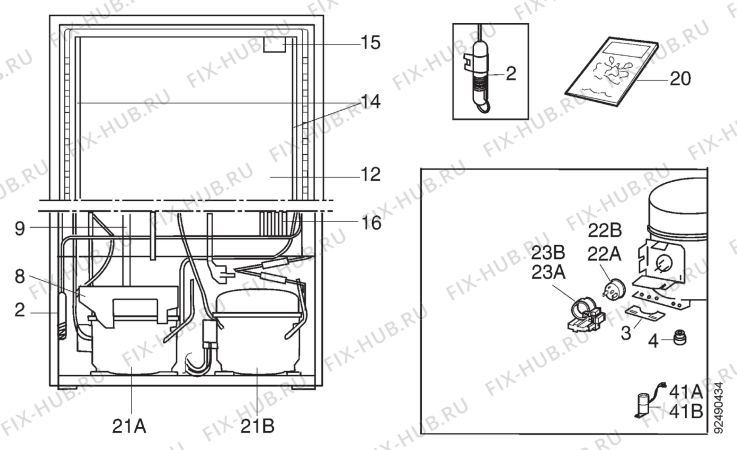 Взрыв-схема холодильника Electrolux ER8916B - Схема узла Section 4