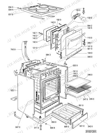 Схема №1 ACM 350 WH с изображением Клавиша для духового шкафа Whirlpool 481941129814
