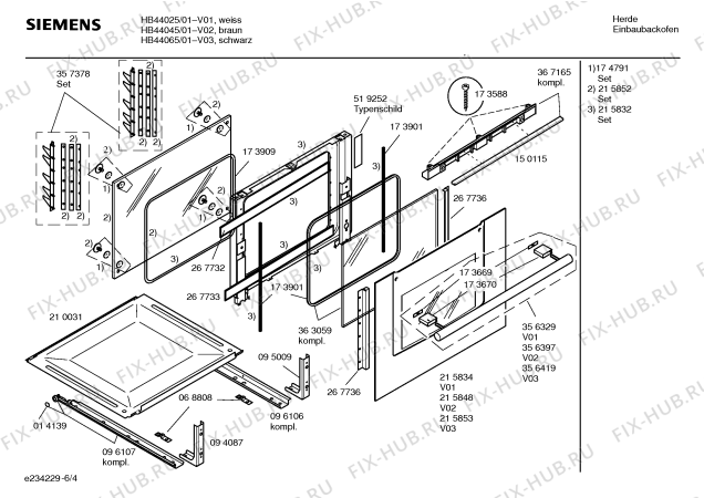 Схема №5 HB44045 с изображением Панель управления для плиты (духовки) Siemens 00367308