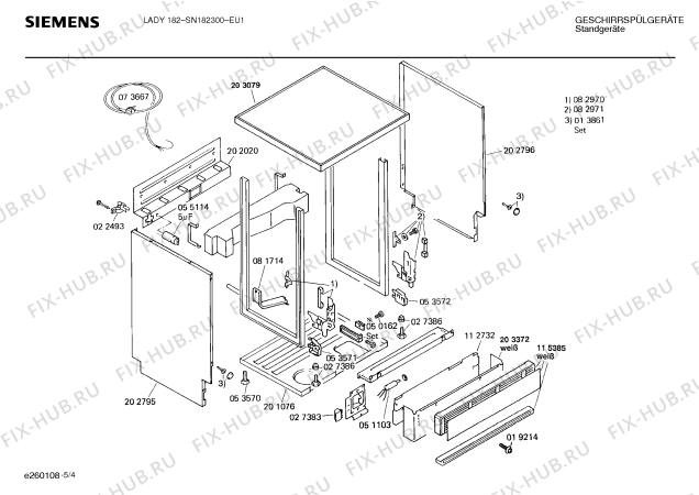Взрыв-схема посудомоечной машины Siemens SN182300 - Схема узла 04