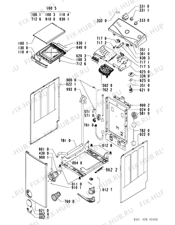 Схема №1 AWT 4080/1 с изображением Обшивка для стиралки Whirlpool 481245214021