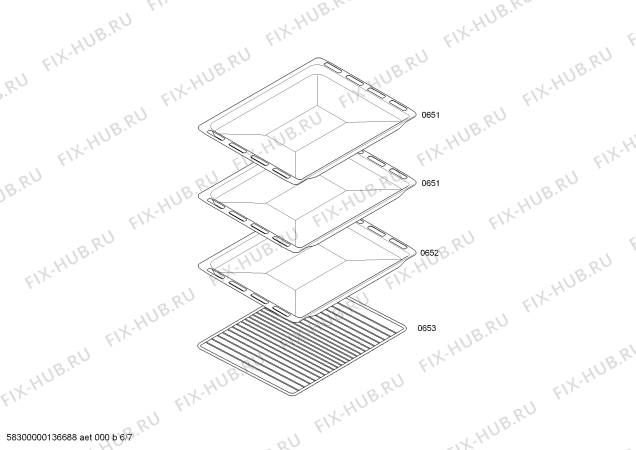 Взрыв-схема плиты (духовки) Siemens HL658500X - Схема узла 06