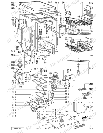 Схема №1 ADP 2541 WH с изображением Обшивка для посудомоечной машины Whirlpool 481245370972