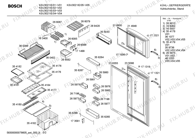 Схема №3 KSU3021IE/98S с изображением Дверь для холодильника Bosch 00214948