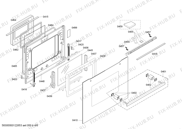 Взрыв-схема плиты (духовки) Bosch HBN870761 - Схема узла 04