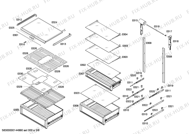 Взрыв-схема холодильника Gaggenau RC462200AU - Схема узла 03