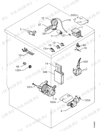 Взрыв-схема стиральной машины Privileg 056113 2 - Схема узла Electrical equipment 268