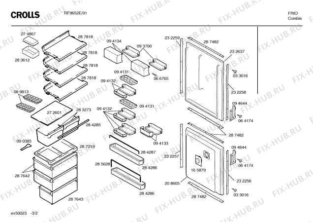 Схема №3 F6325 с изображением Дверная полка Bosch 00287818