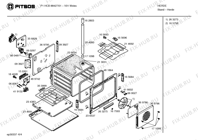 Схема №2 P1HCB88622 с изображением Ручка управления духовкой для духового шкафа Bosch 00416627
