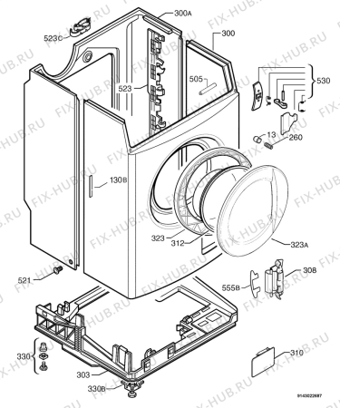 Взрыв-схема стиральной машины Electrolux EWF1268 - Схема узла Housing 001