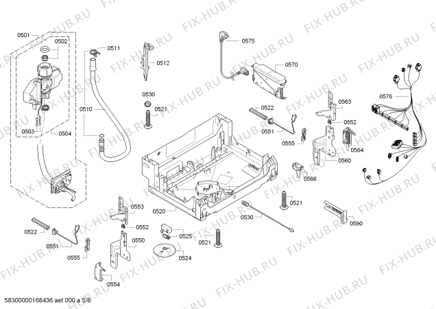 Взрыв-схема посудомоечной машины Bosch SBE65N00EU SuperSilence - Схема узла 05