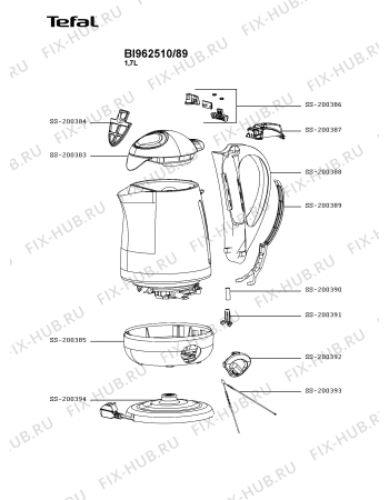 Схема №1 BI762570/87 с изображением Клавиша для чайника (термопота) Tefal SS-200387