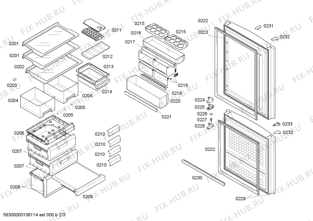 Схема №2 KG22E76TI с изображением Дверь для холодильника Siemens 00242991