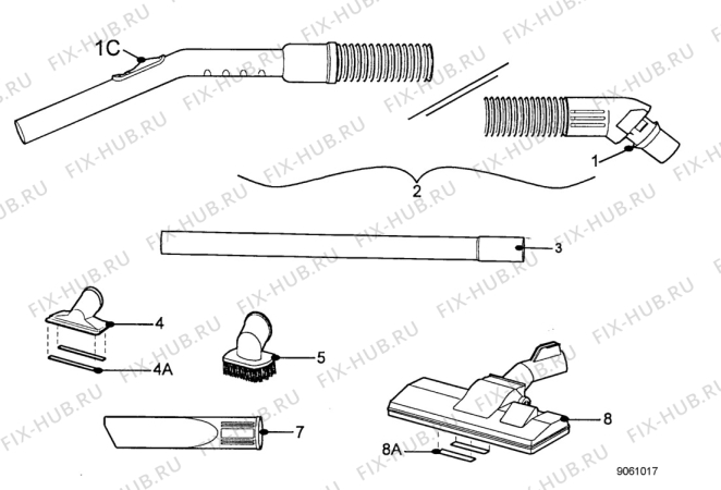 Взрыв-схема пылесоса Tornado TO2741 - Схема узла Accessories