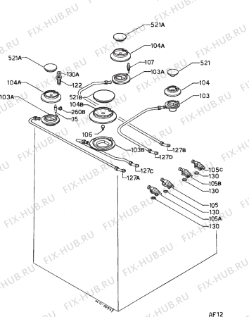 Взрыв-схема плиты (духовки) Zoppas PR592ES - Схема узла Functional parts 267