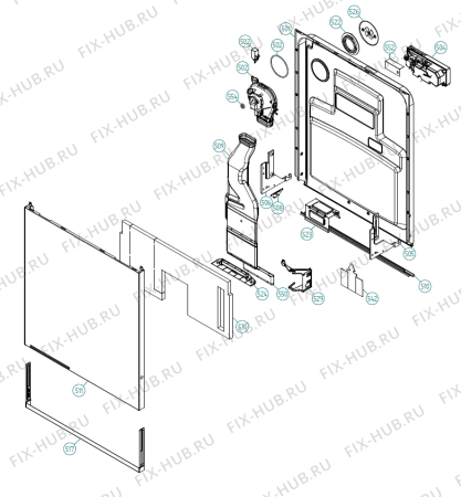 Взрыв-схема посудомоечной машины Gorenje ZBD9900RII US   -Black FI (900001410, DW70.3) - Схема узла 05