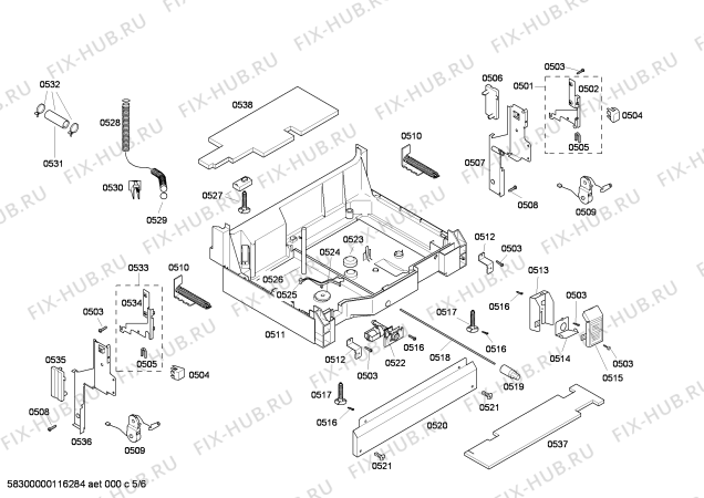 Взрыв-схема посудомоечной машины Bosch SHX46L12UC DLX Series - Схема узла 05