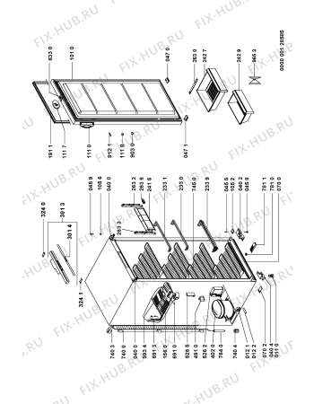 Схема №1 AFG 7120 с изображением Уплотнение для холодильника Whirlpool 481246818291