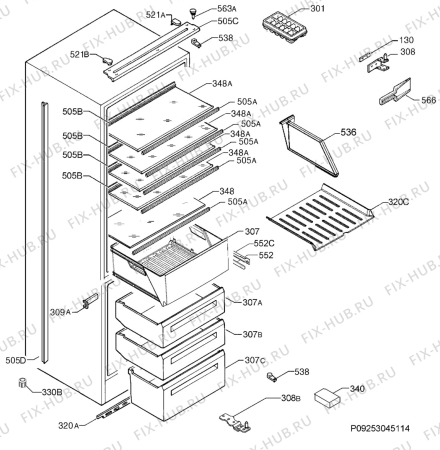 Взрыв-схема холодильника Rex Electrolux FI2310A+ - Схема узла Housing 001