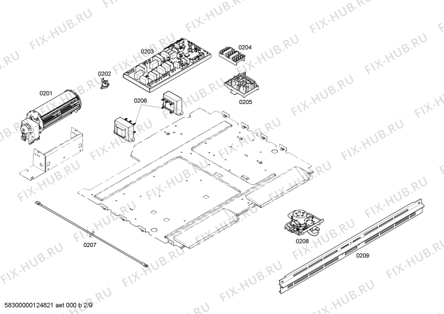 Взрыв-схема плиты (духовки) Bosch HBL8650UC - Схема узла 03