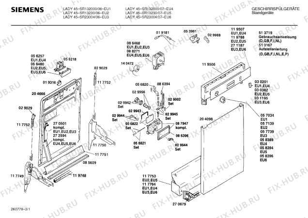 Схема №2 SR23001 с изображением Переключатель для посудомойки Siemens 00057739