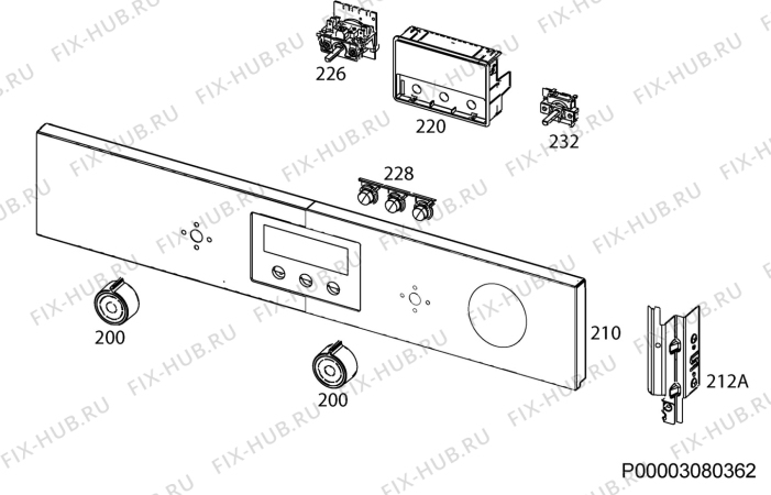 Взрыв-схема плиты (духовки) Ikea MIRAKULOS 302-452-04 - Схема узла Command panel 037