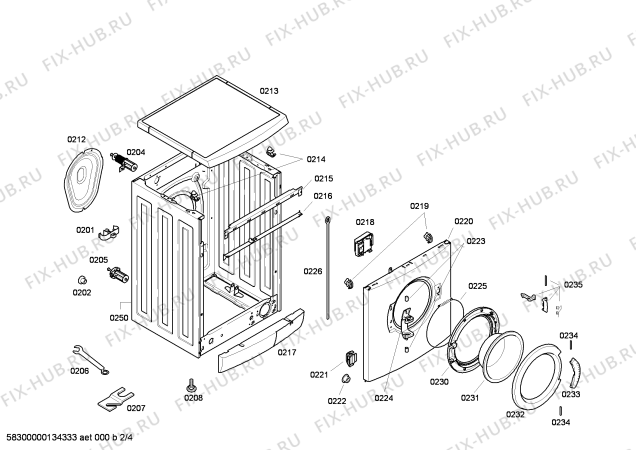 Взрыв-схема стиральной машины Bosch WAE28424IT Bosch EcoMaxx 7 VarioPerfect - Схема узла 02