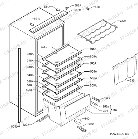 Взрыв-схема холодильника Rex Electrolux FI332VA+ - Схема узла Housing 001