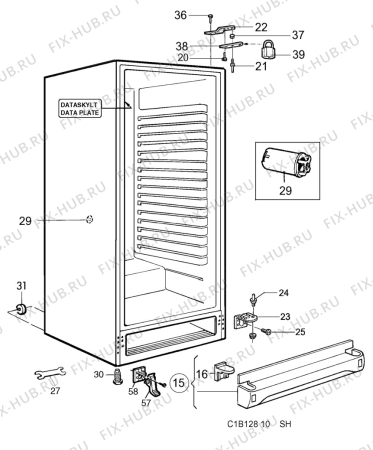 Взрыв-схема холодильника Husqvarna Electrolux GVE400KV - Схема узла C10 Cabinet