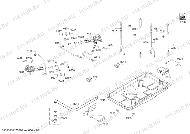 Взрыв-схема плиты (духовки) Bosch PBD7231HK Bosch - Схема узла 02