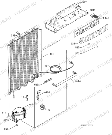 Взрыв-схема холодильника Privileg 755565_40589 - Схема узла Cooling system 017