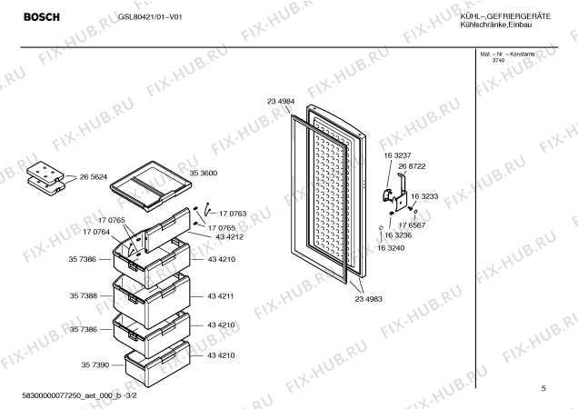 Взрыв-схема холодильника Bosch GSL80421 - Схема узла 02
