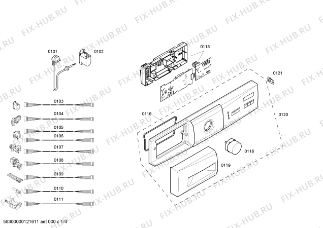 Схема №3 3TS653A с изображением Панель управления для стиралки Bosch 00663555