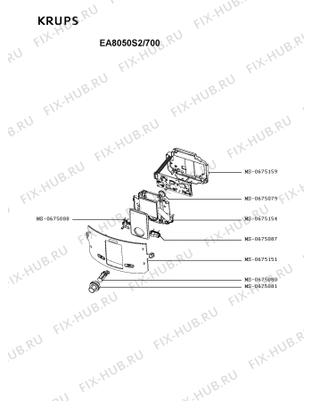 Схема №1 EA8050PN/700 с изображением Корпусная деталь для электрокофеварки Krups MS-5883931
