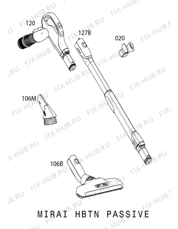 Взрыв-схема пылесоса Electrolux EET510DS - Схема узла Accessories