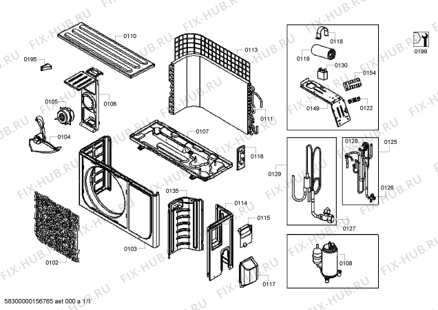 Схема №1 P3ZMA09602 с изображением Противень для сплит-системы Bosch 00687035